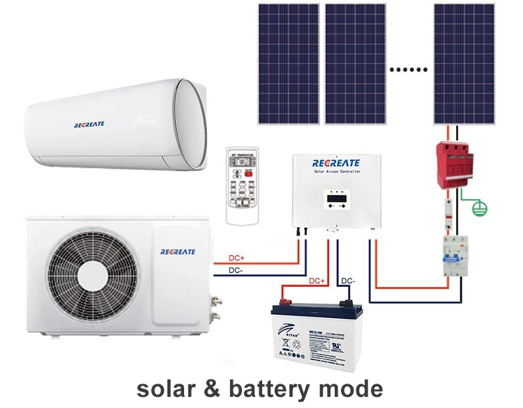 100% 18000BTU Solar Air Conditioner 1.5 T Air Conditioner off Grid Solar Air Conditioner Wall Split Air Conditioner